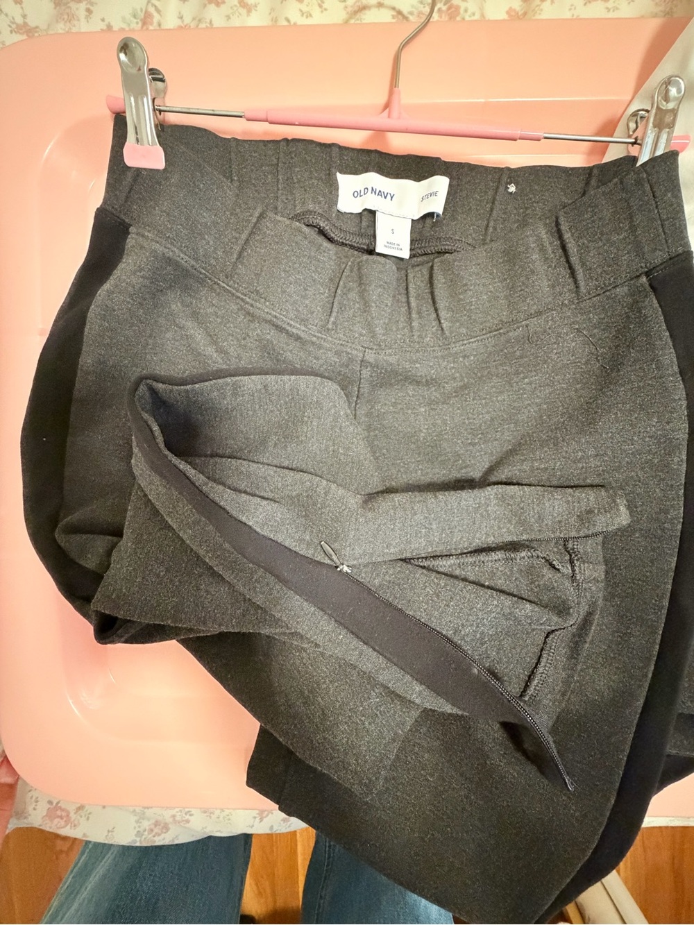Old Navy Dark Charcoal Mini Skirt with Side Trim